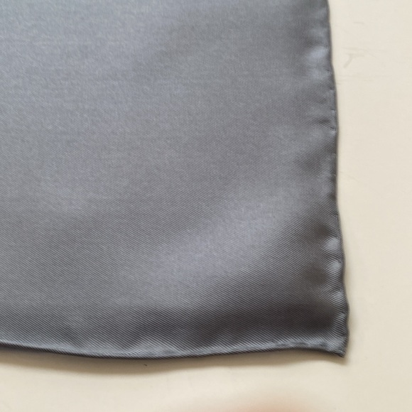 Lands End Silk Pocket Square Dusty Blue - Picture 2 of 7